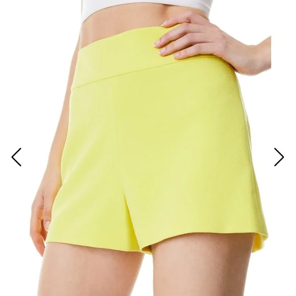 Alice + Olivia Donald High Waisted Shorts in Canary - Picture 5 of 8